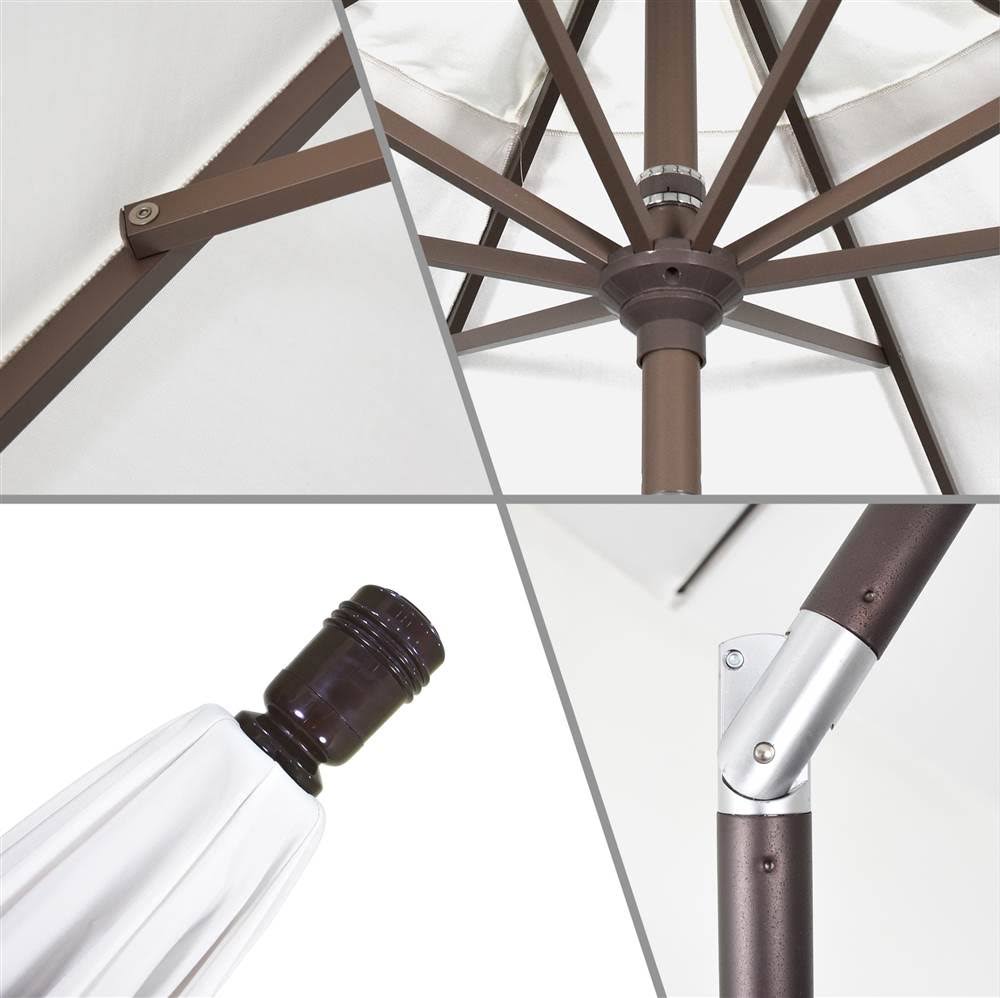 Bronze 9' Aluminum Auto Tilt Market Umbrella D294367