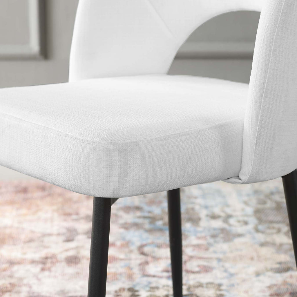 Black White Upholstered Fabric Dining Side Chair Q977344
