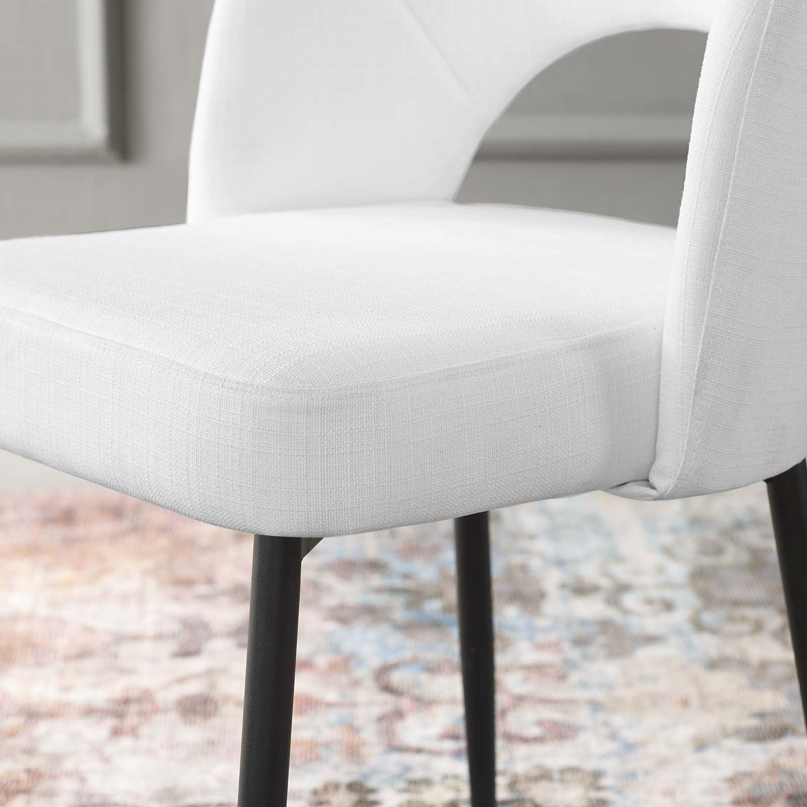Black White Upholstered Fabric Dining Side Chair Q977344