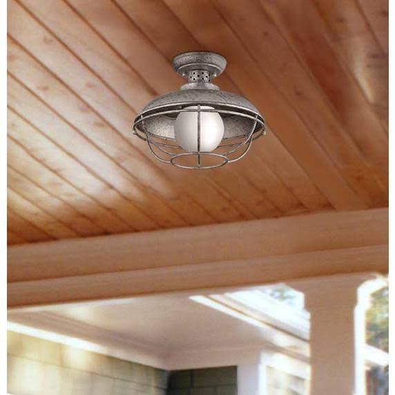 Galvanized Steel Cage Outdoor Ceiling Light A4755