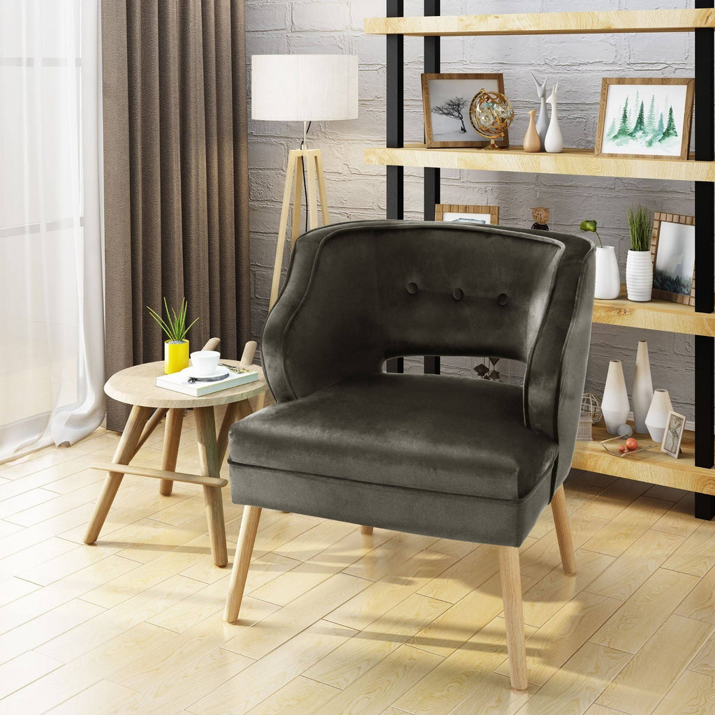 Gray and Beige Contemporary Accent Chair V716793