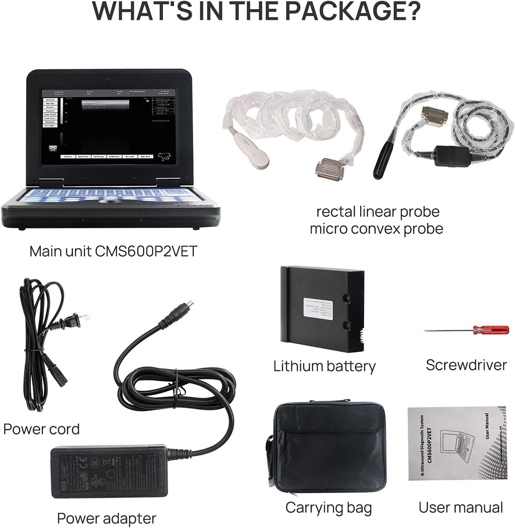 Portable Laptop B-Ultra Sound Scanner Machine with Micro-Convex & Rectal Linear Probe H33235