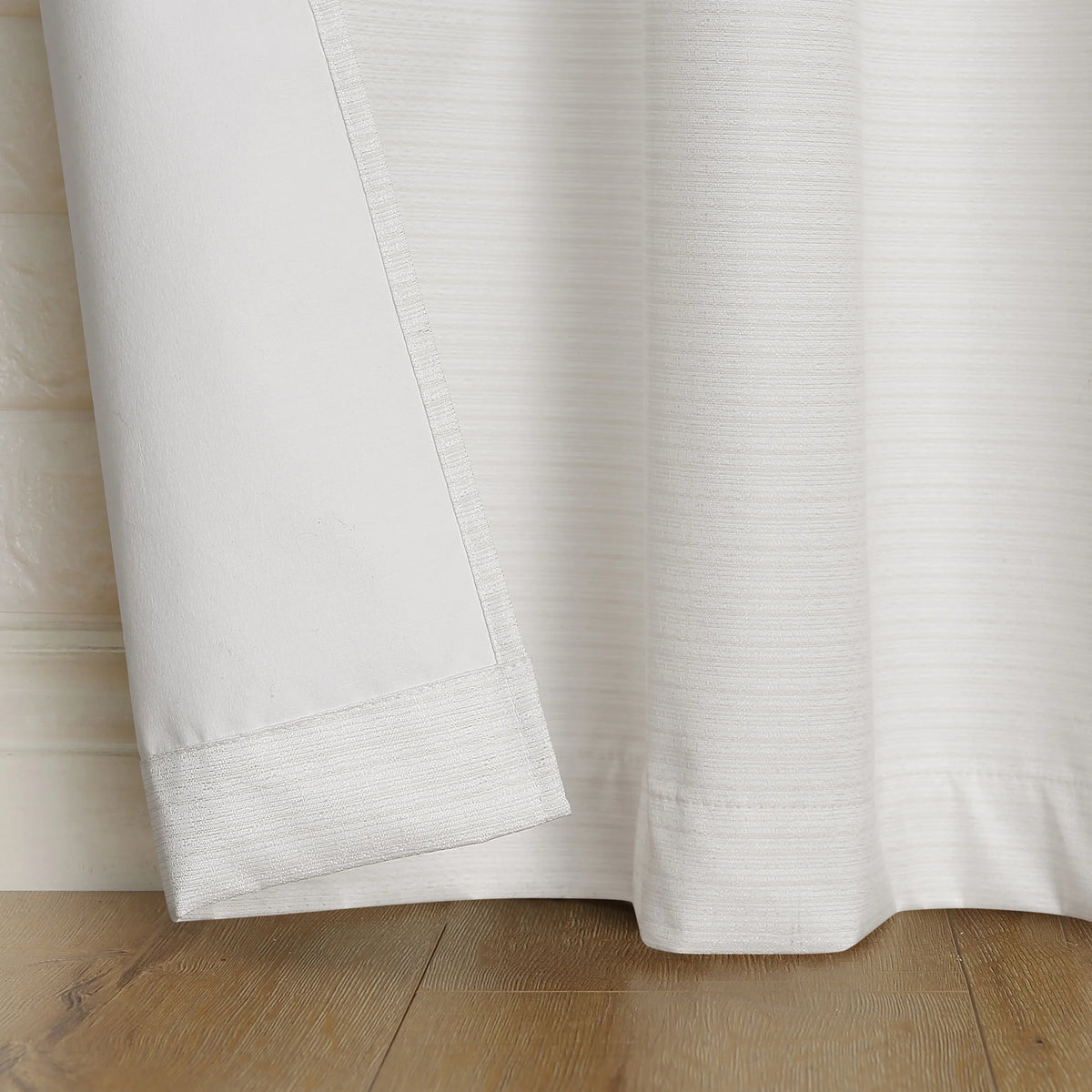 2-pack Textured Thermal Insulated Grommet Curtain Panel Pair, 40"x84", Pearl White X66165