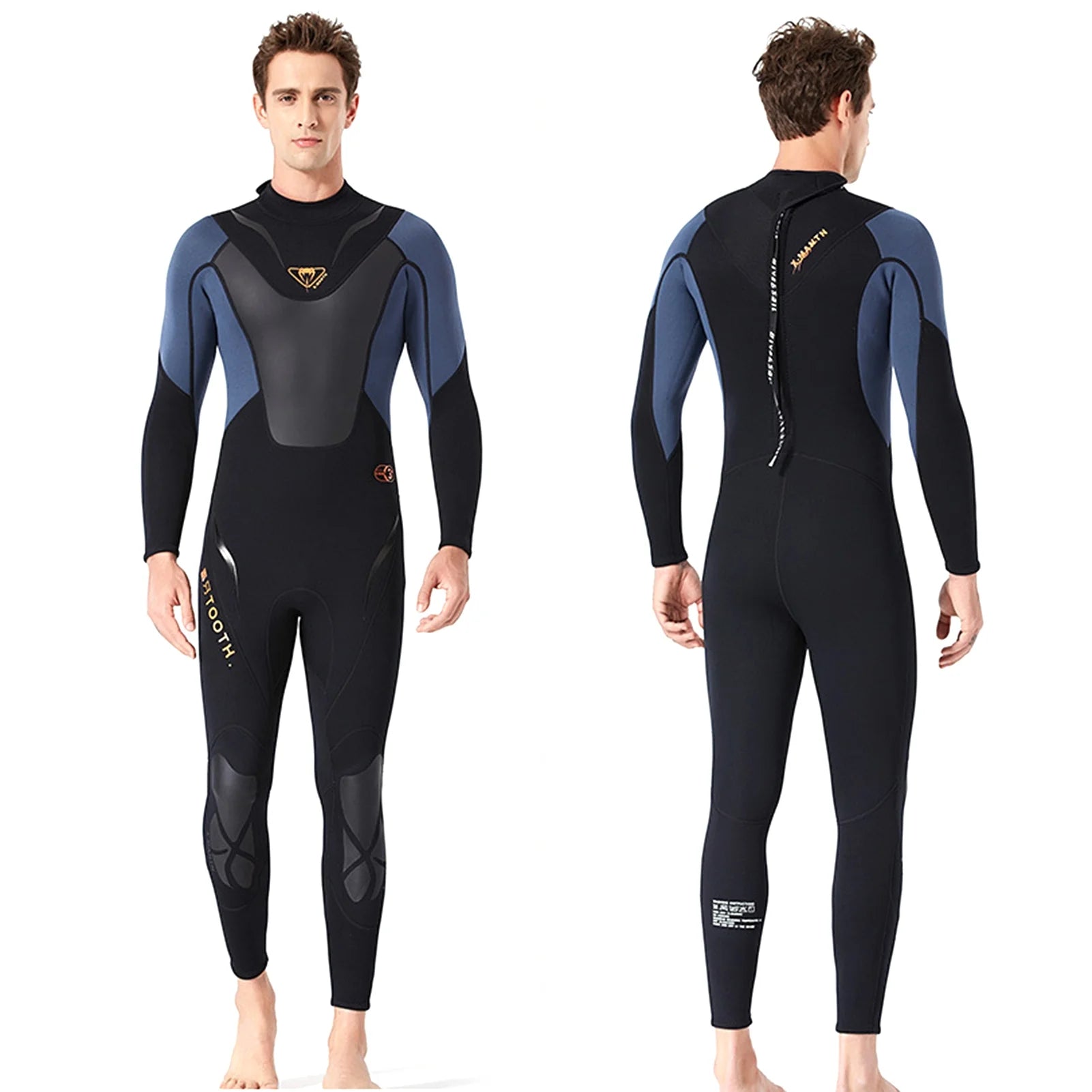 3mm Neoprene Full-body Wetsuit with Back Zipper X4134
