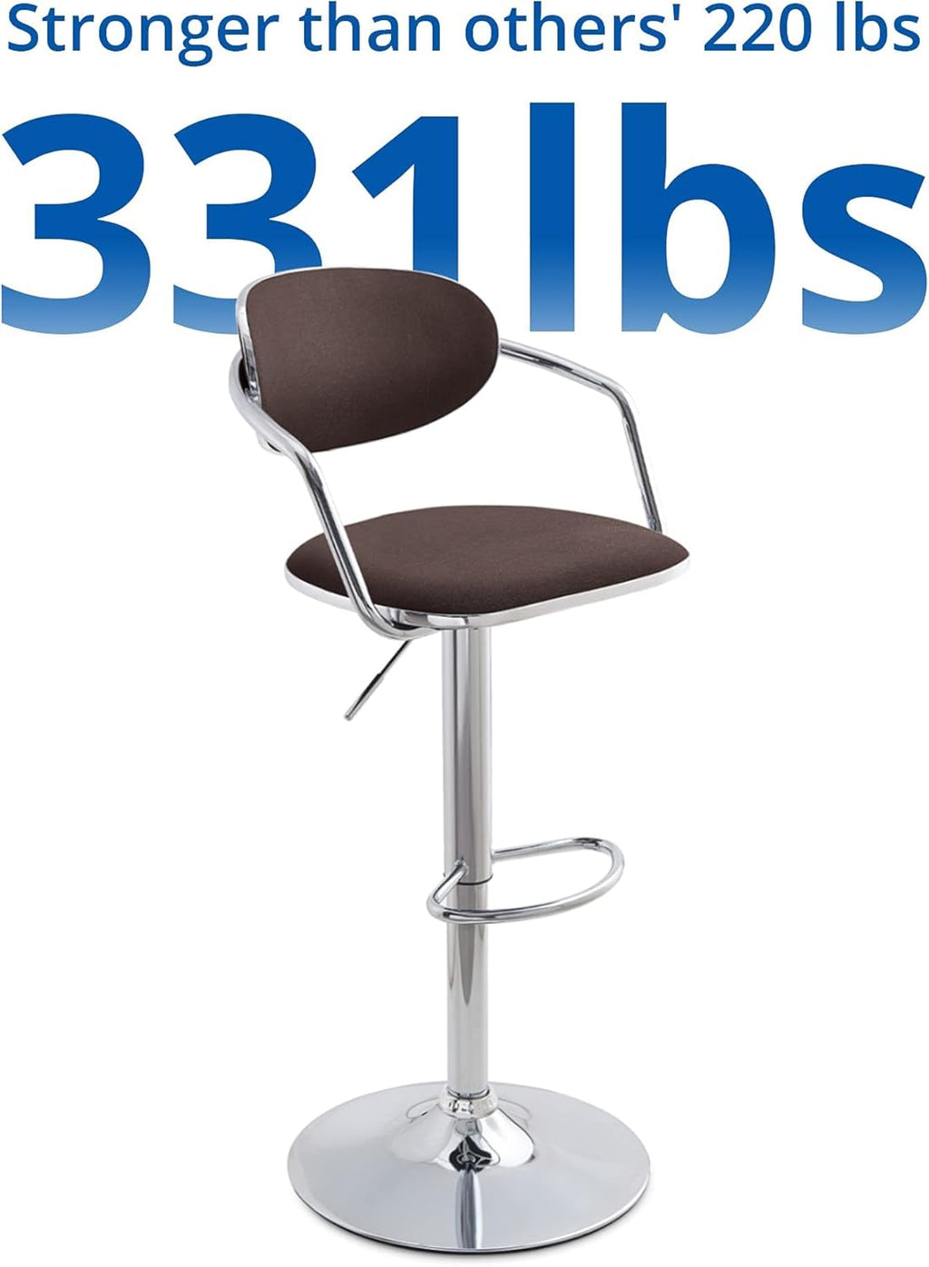 Bar Stools Set of 2, Counter Height, Fabric, Swivel Metal, Light Brown T714216
