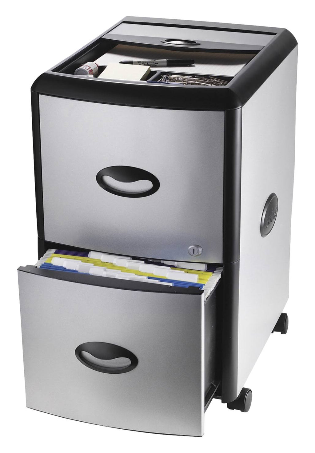 Mobile Filing Cabinet with Metal Siding Y691