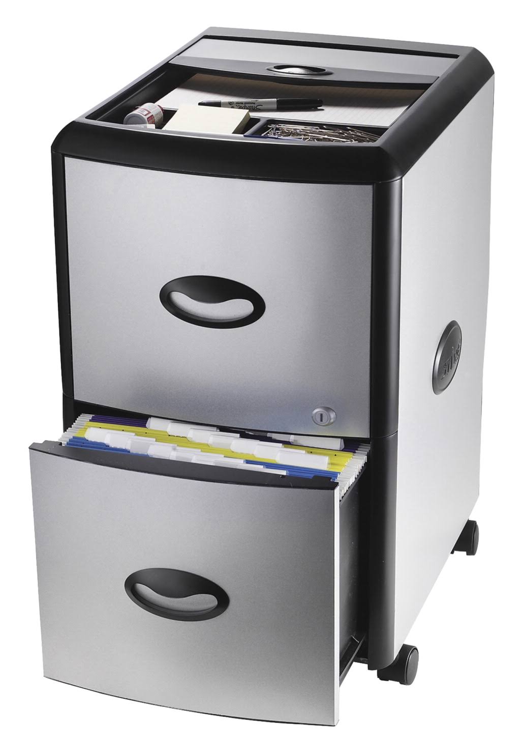 Mobile Filing Cabinet with Metal Siding Y691