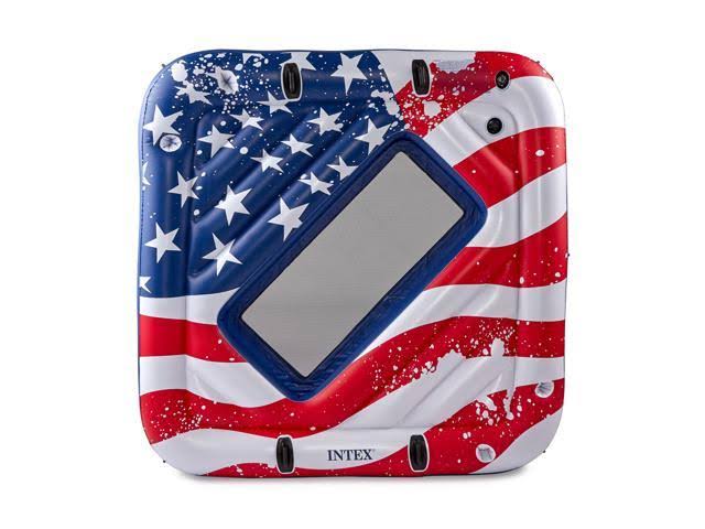 2 Person Party Island Pool Float with 72 Can Beverage Cooler N1596