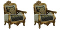 Antique-Bronze Jacquard Chair Set 2 U531461