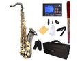 Black Nickel Plated and Gold Keys B Flat Tenor Saxophone with Case, Mouthpiece, 10 Reeds Y6743