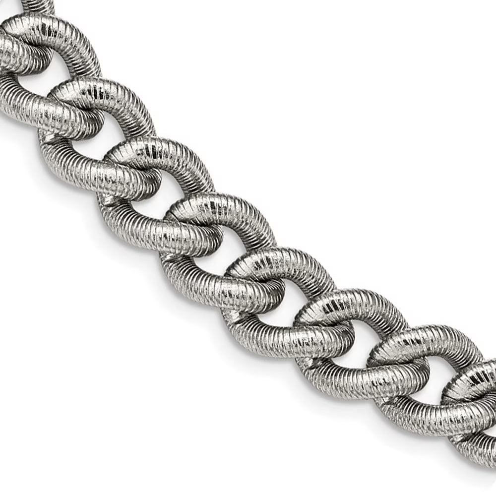 Textured Curb Chain Necklace, 23.75 Inch B6619