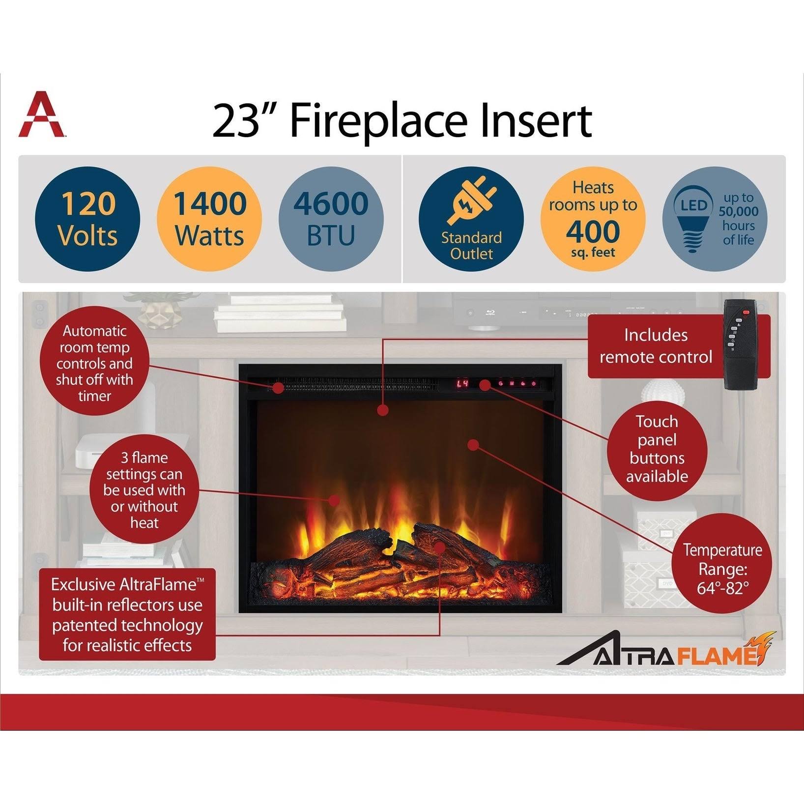 Media Fireplace for TVs Up to 37x22 Cherry R3670