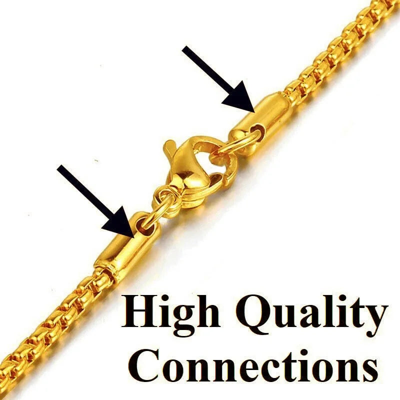 18k Gold Figaro Chain Necklace with Dragon Pendant F6968