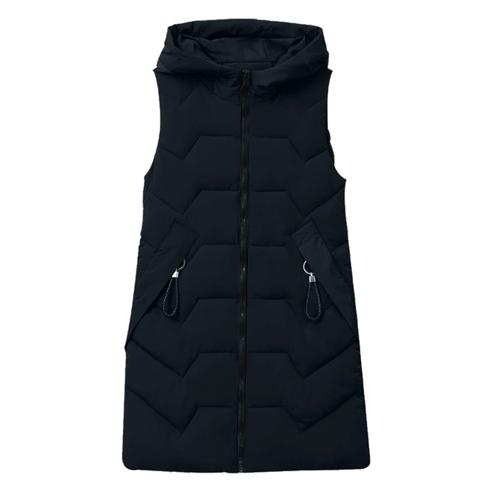 Slim Packable Lightweight Mid-length Puffer Down Vest Waistcoat with Pocket Z430582