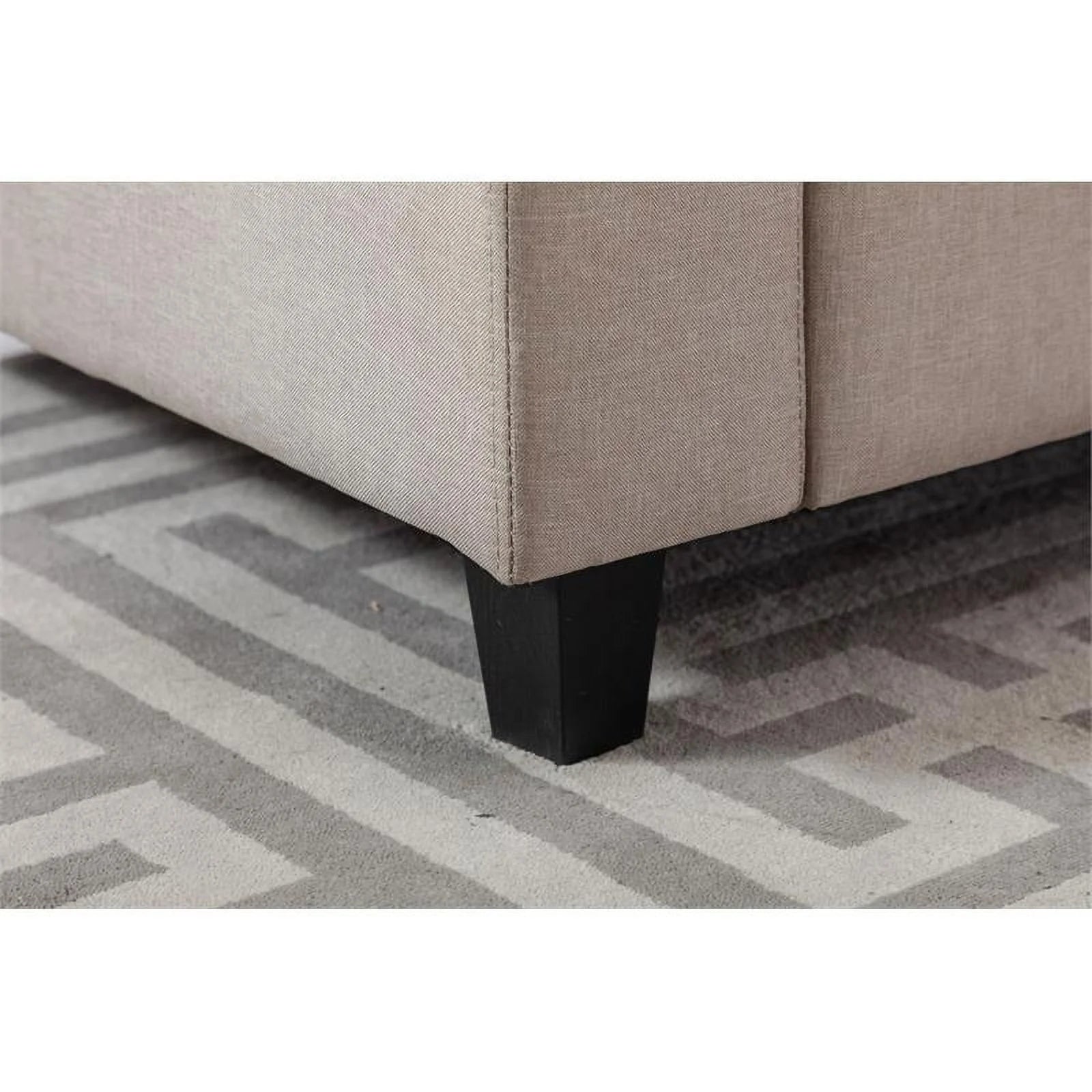 Beige Fabric Reversible Sectional with Charging Port and Storage Console H67833