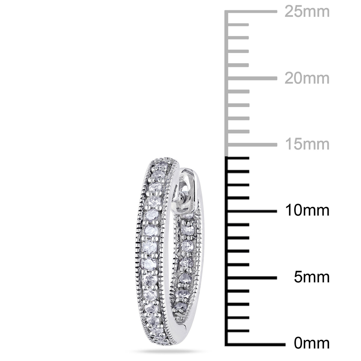 14kt White Gold Diamond Huggie Hoop Earrings K7267
