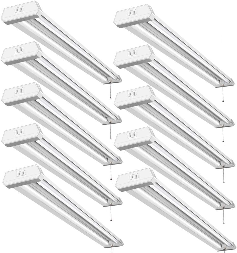 10 Pack 4ft LED Shop Light, 48 Inch Linkable Integrated Fixture, 42W, 5000K O617