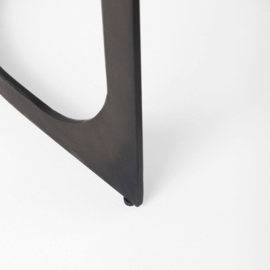 Dark Brown Leather Counter Stool with Metal Frame V658