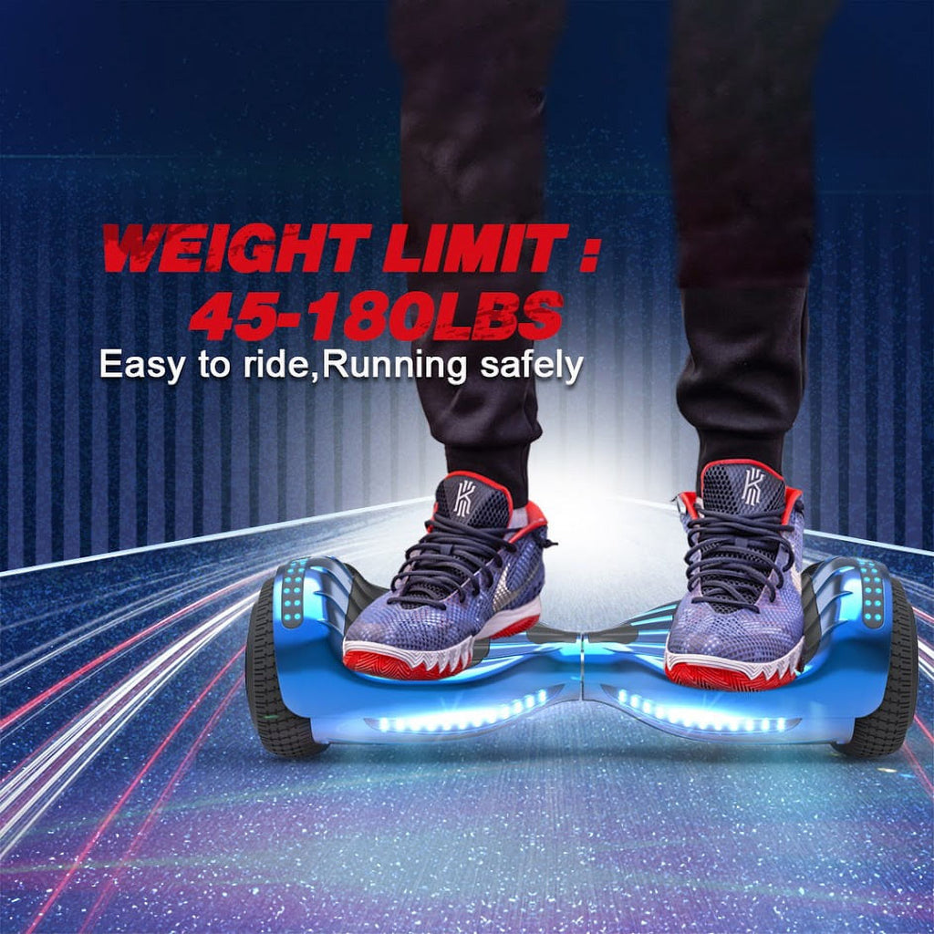 Chrome Blue Self Balancing Electric Scooter with Bluetooth Speaker K3932