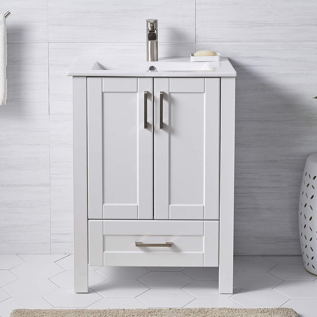 White 24 inch Bathroom Vanity with Sink P5694