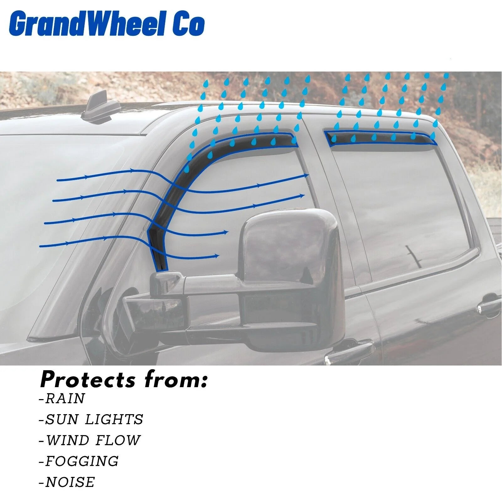 Smoke Tinted In-channel Side Window Vent Visor Deflectors Rain Guards 4pcs V8194
