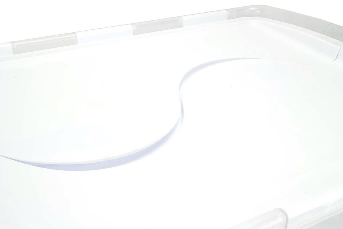 48 Quart Clear Hinged Lid Storage Box Tote (30 Pack) K337