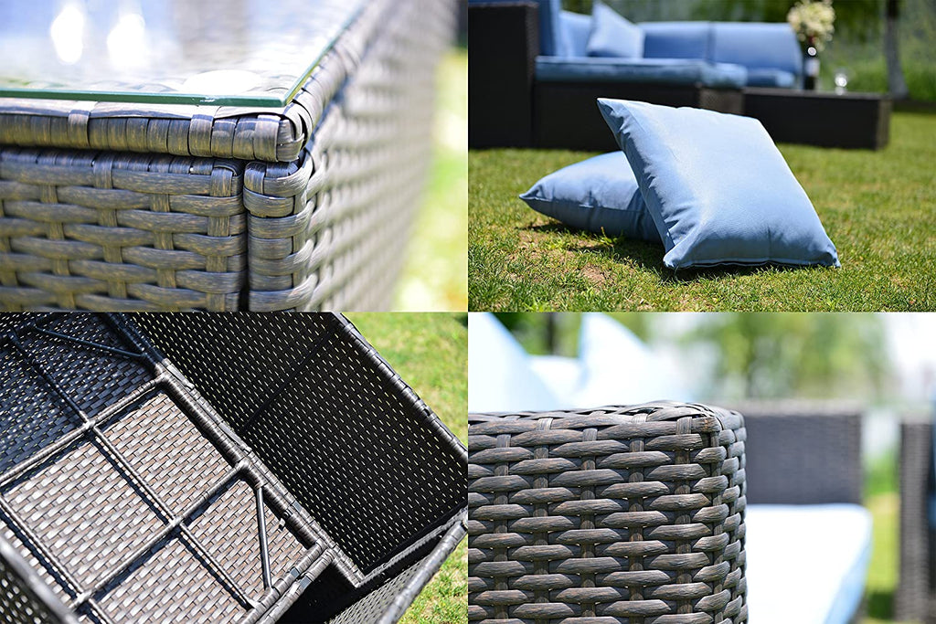 Outdoor Patio Furniture Sets Sectional Wicker Couch Sofa Seating 5PCS K848998