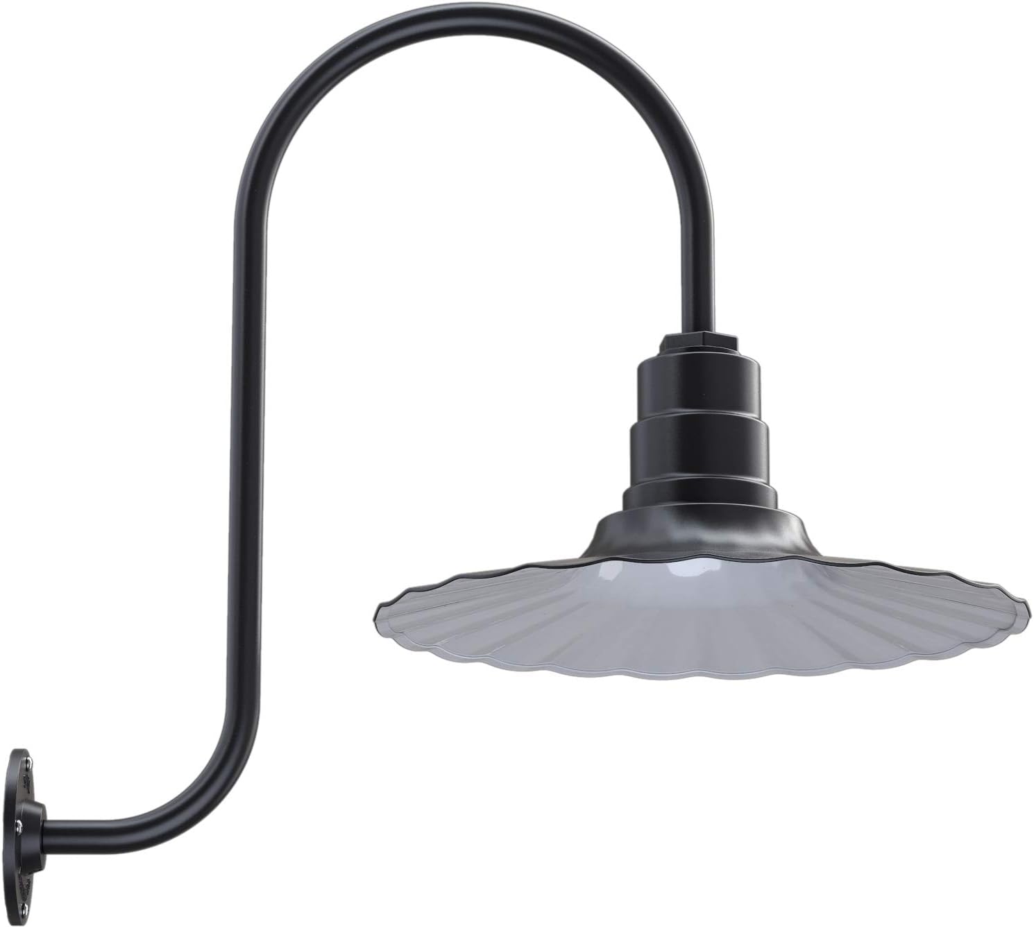 16 inch Radial Wave 23 inch Gooseneck Galvanized Barn Light G9700