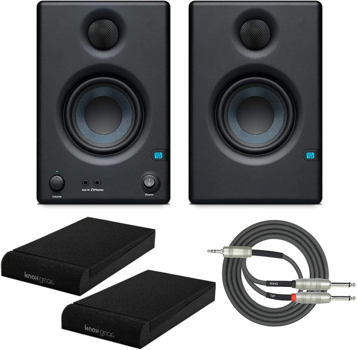 3.5 Near Field Studio Monitor (Pair) with Isolation Pads and Stereo Breakout Cable Y5021