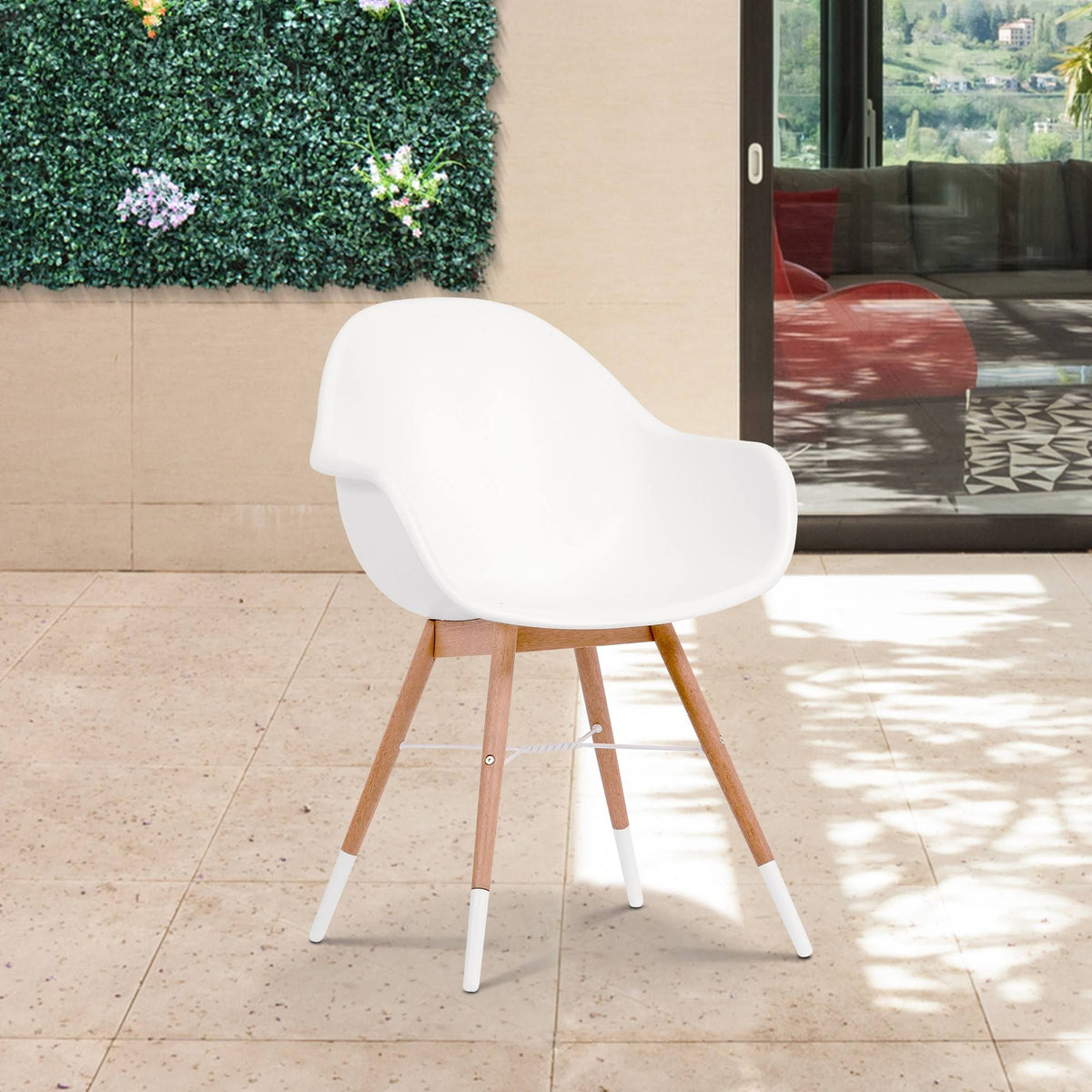 2pc Eucalyptus Patio Dining Armchair Set M689950