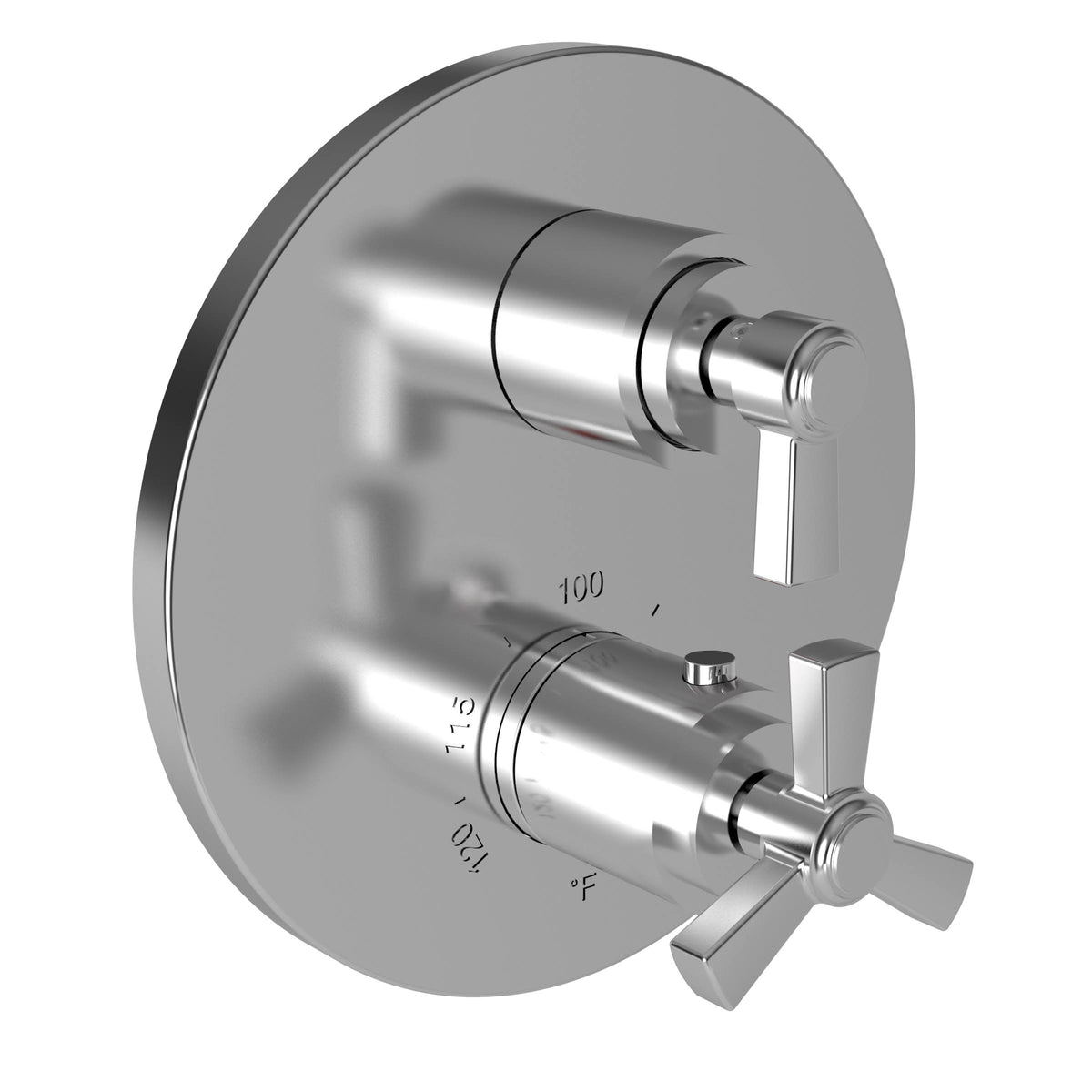 Gloss Black Thermostatic Trim Plate with Handle O3656