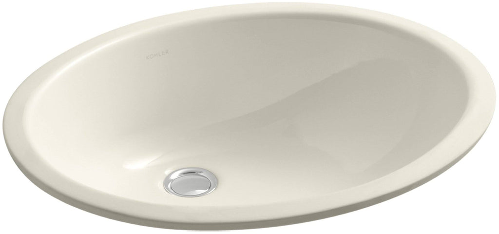 Almond Oval Undermount Bathroom Sink with Overflow I634