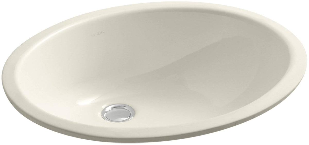 Almond Oval Undermount Bathroom Sink with Overflow I634