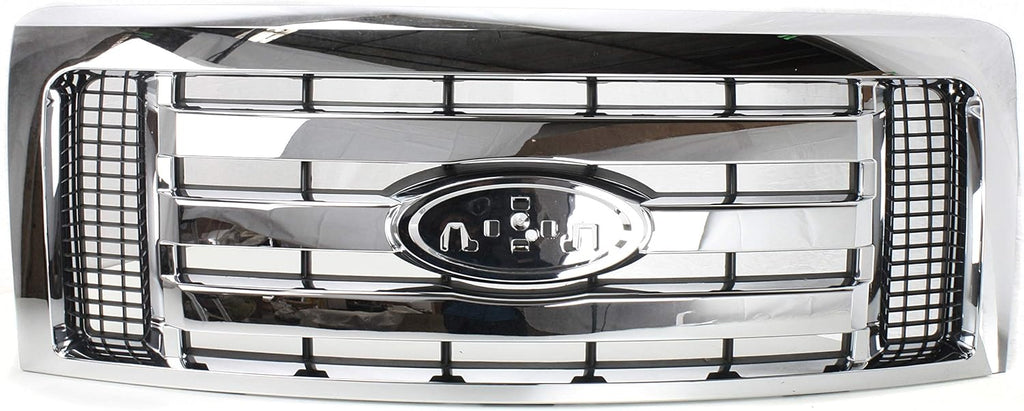 Chrome Shell Black Insert Grille Assembly for Ford F-150 I755