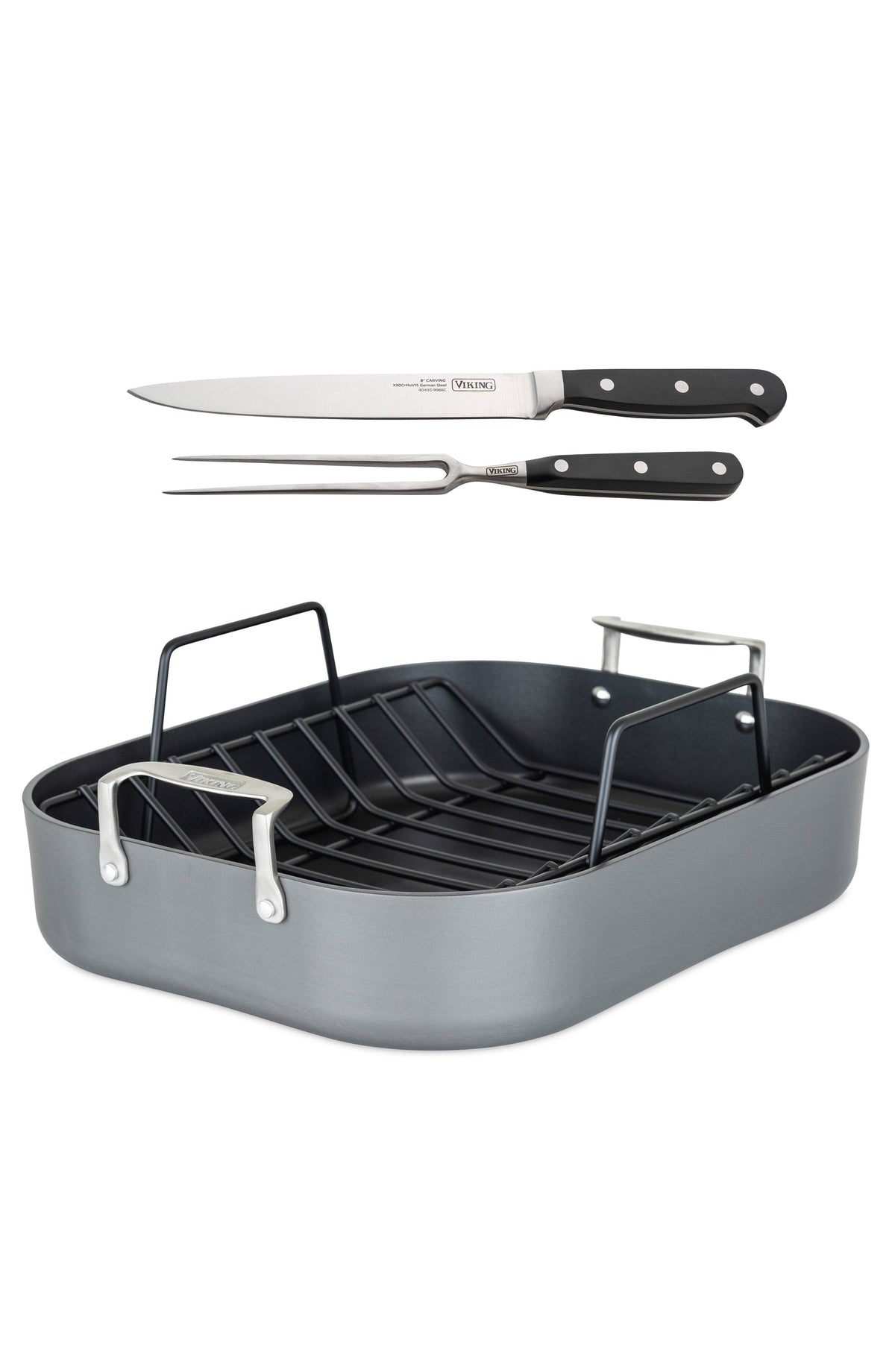 Hard Anodized Nonstick Roaster with Rack & Carving Set L16265