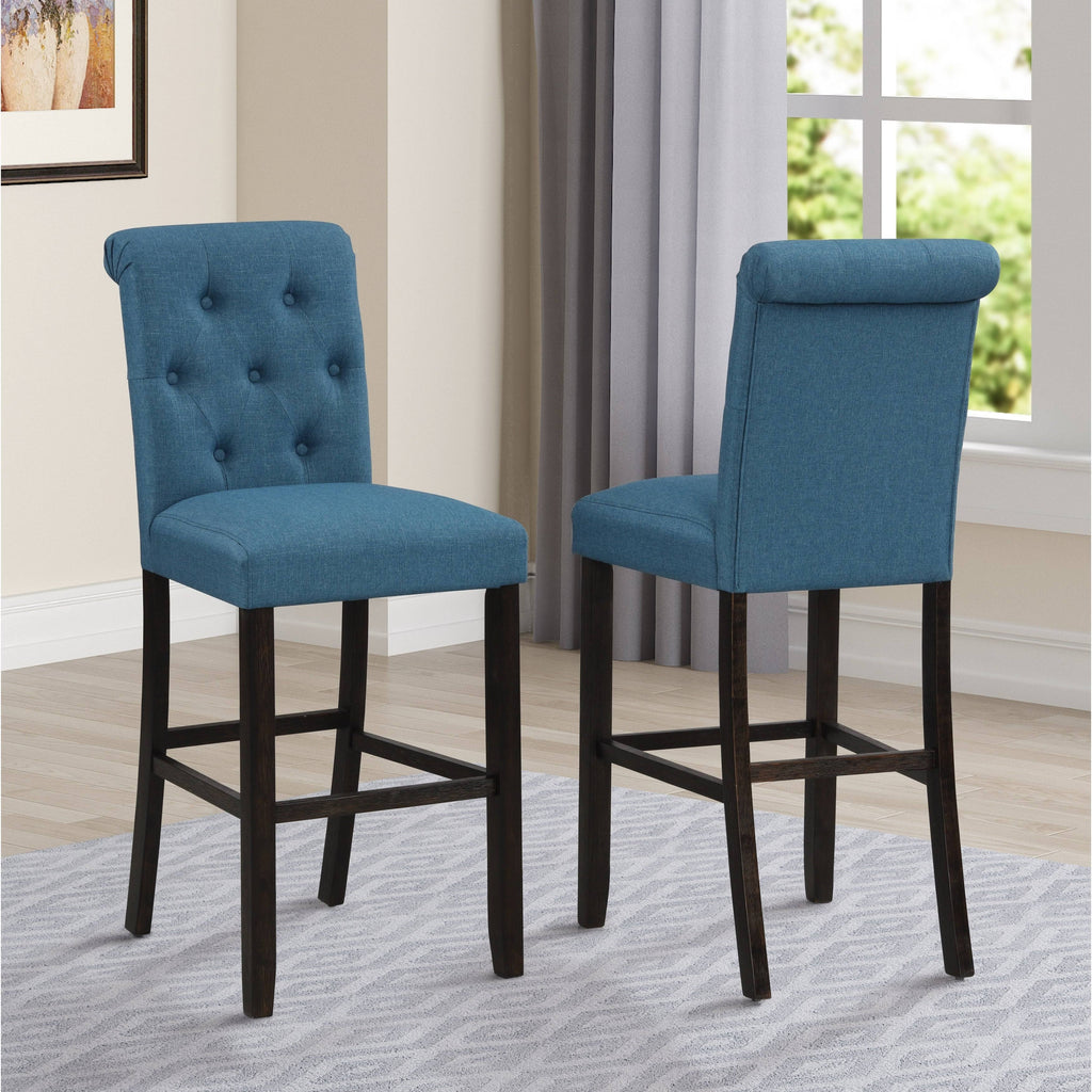 Solid Wood Tufted Barstool, Set of 2 N189394
