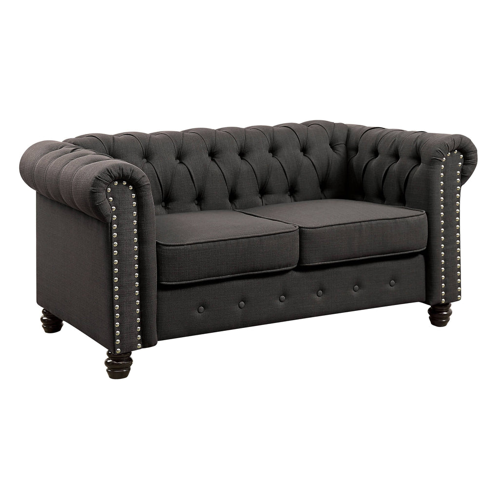 Grey Tufted Chesterfield Loveseat C4512