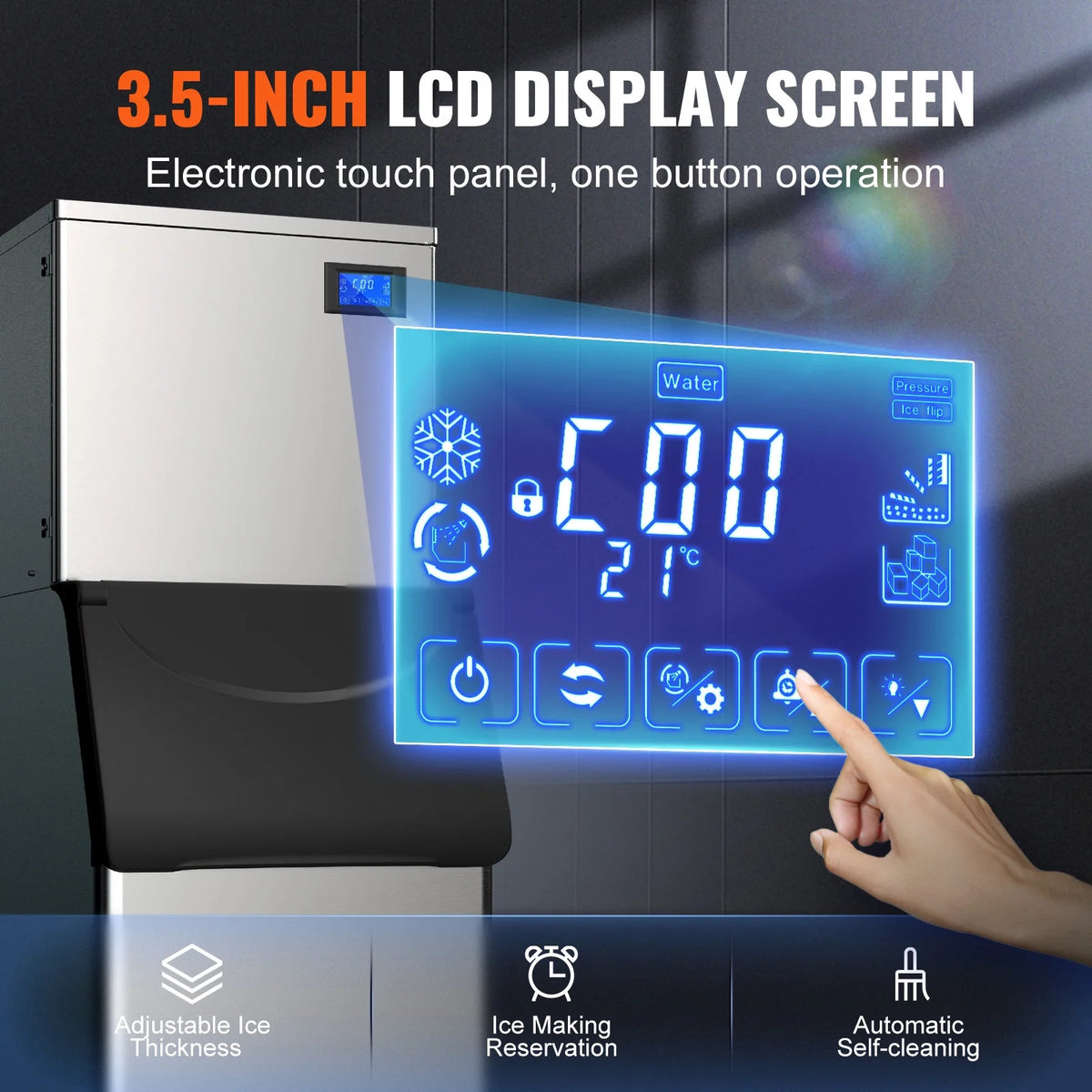 Commercial Ice Maker with 30.7 lb Storage Container X80711