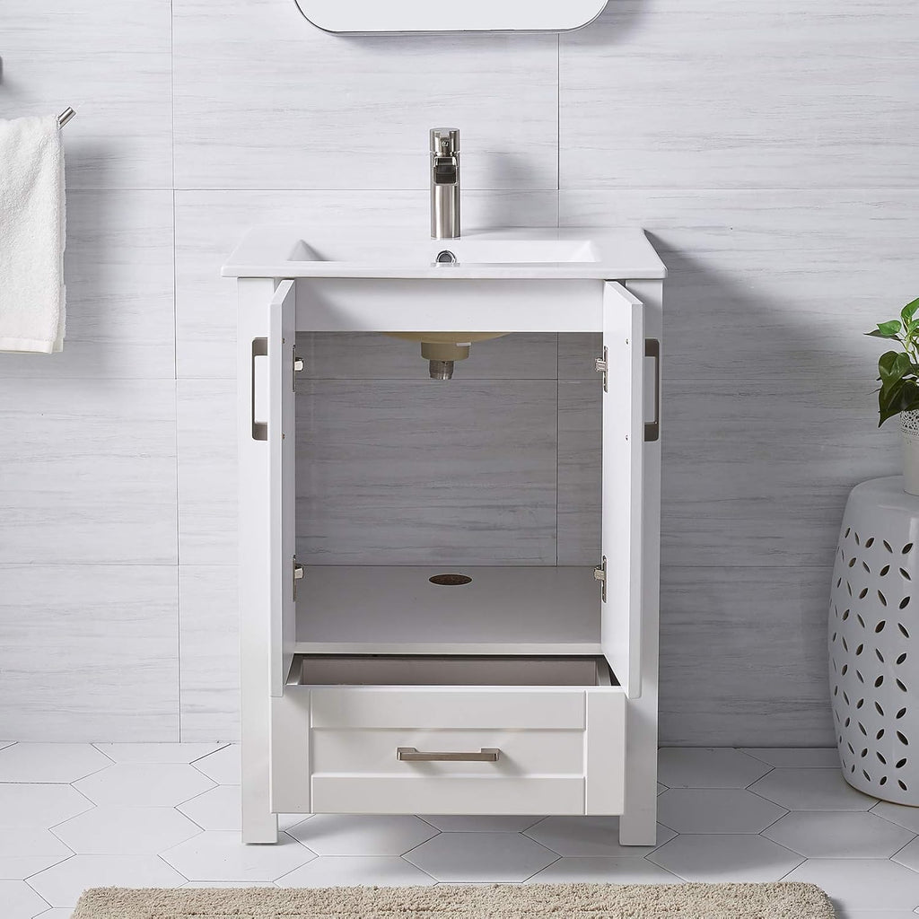 White 24 inch Bathroom Vanity with Sink P5694