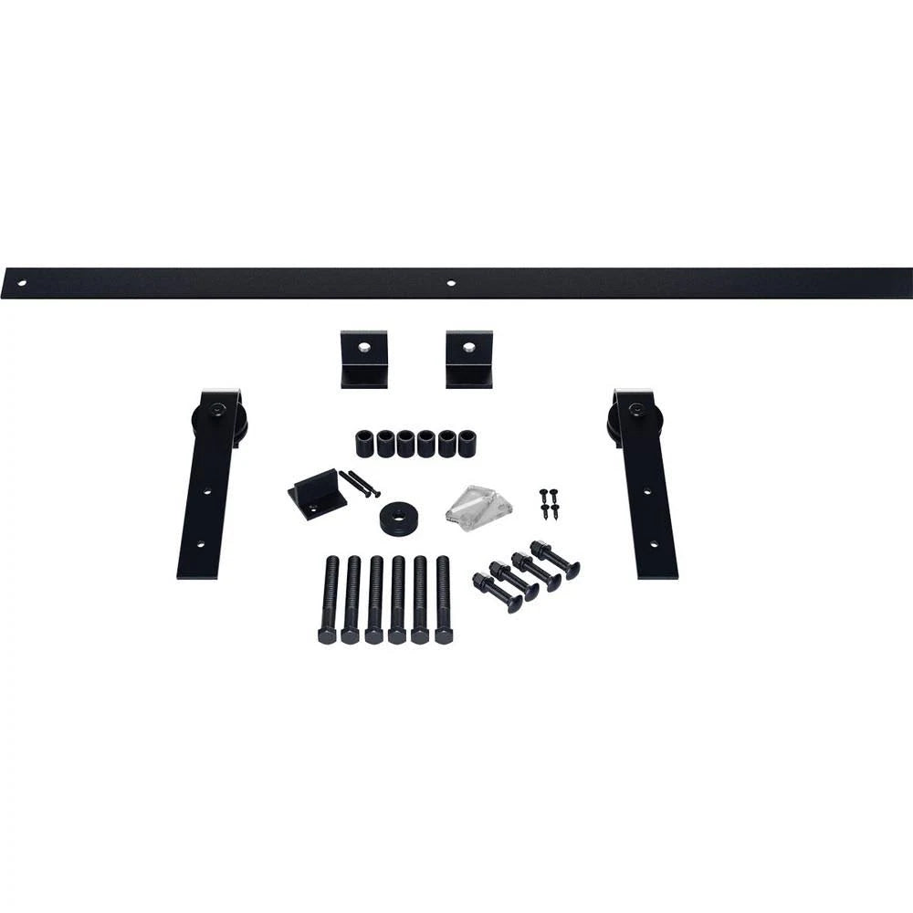Barn Door Hardware Set with Track for Doors, Dark Gray K9208