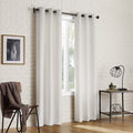 2-pack Textured Thermal Insulated Grommet Curtain Panel Pair, 40"x84", Pearl White X66165