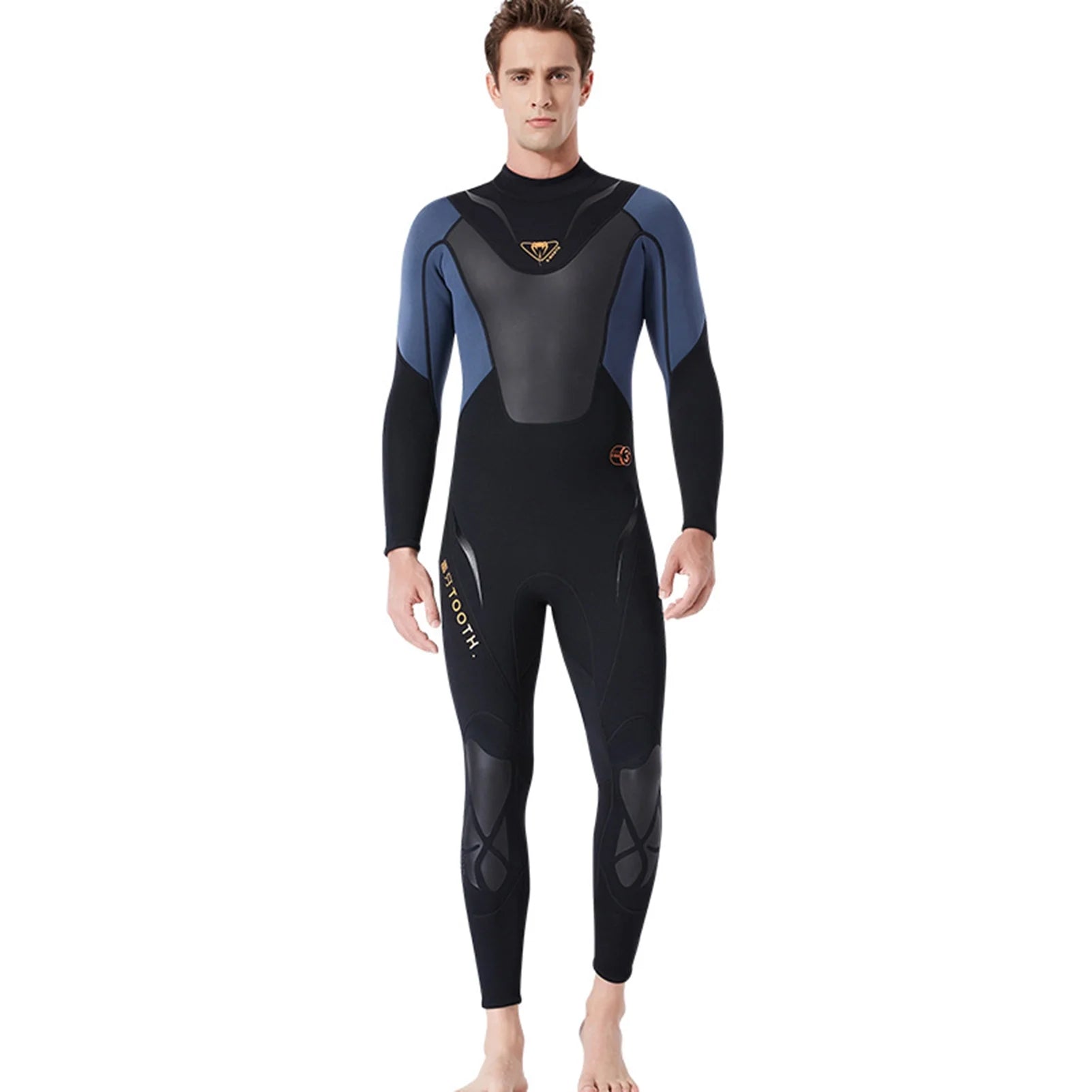3mm Neoprene Full-body Wetsuit with Back Zipper X4134