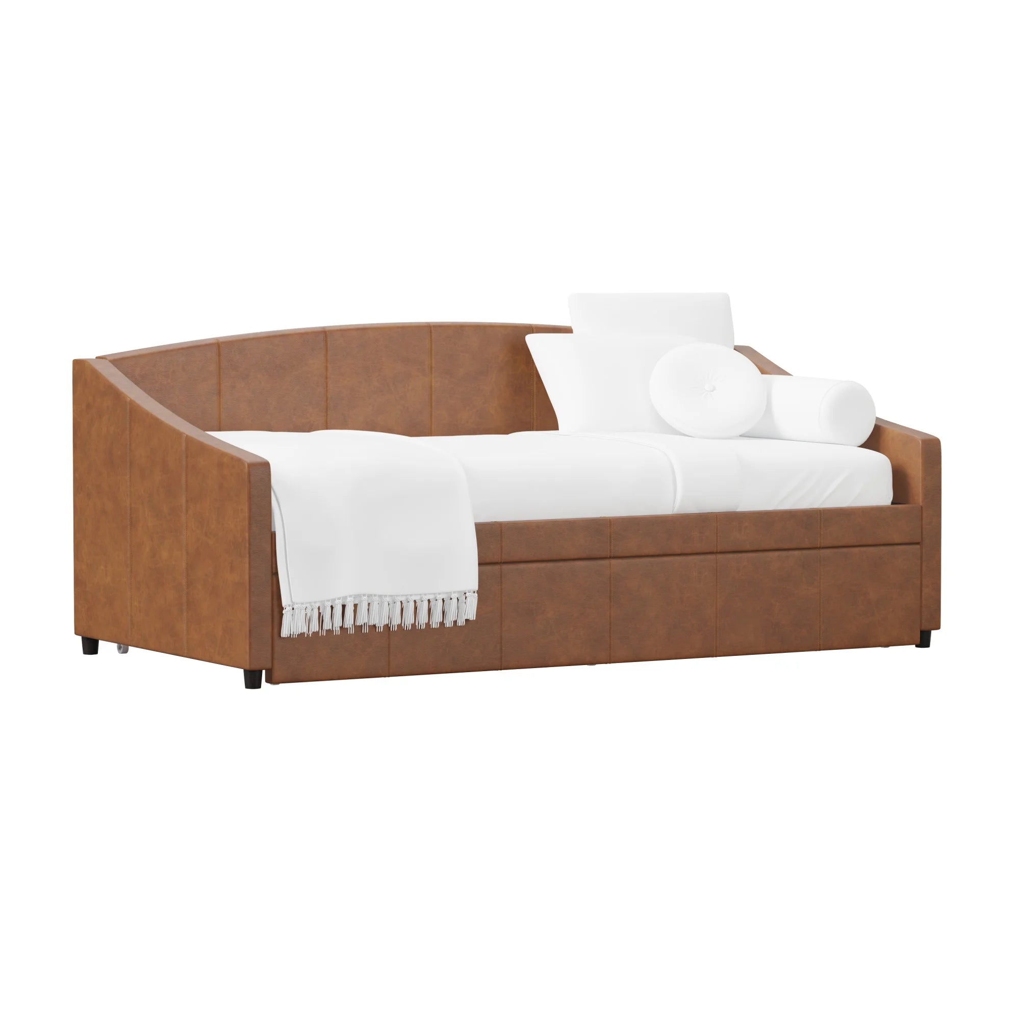 Saddle Upholstered Twin Daybed with Trundle I49205