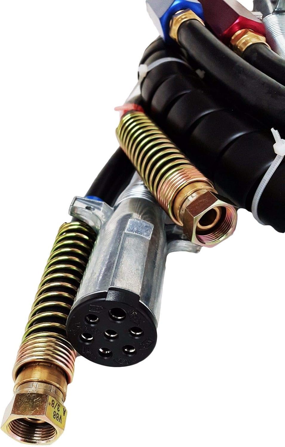 12ft 3 in 1 ABS & Power Air Line Hose Wrap 7 Way Electrical Cable with Handle Grip F8514