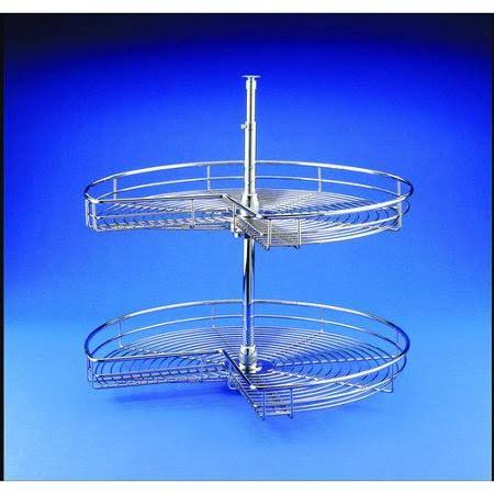 28x22 Chrome Kidney Lazy Susan 2-Shelf K388717