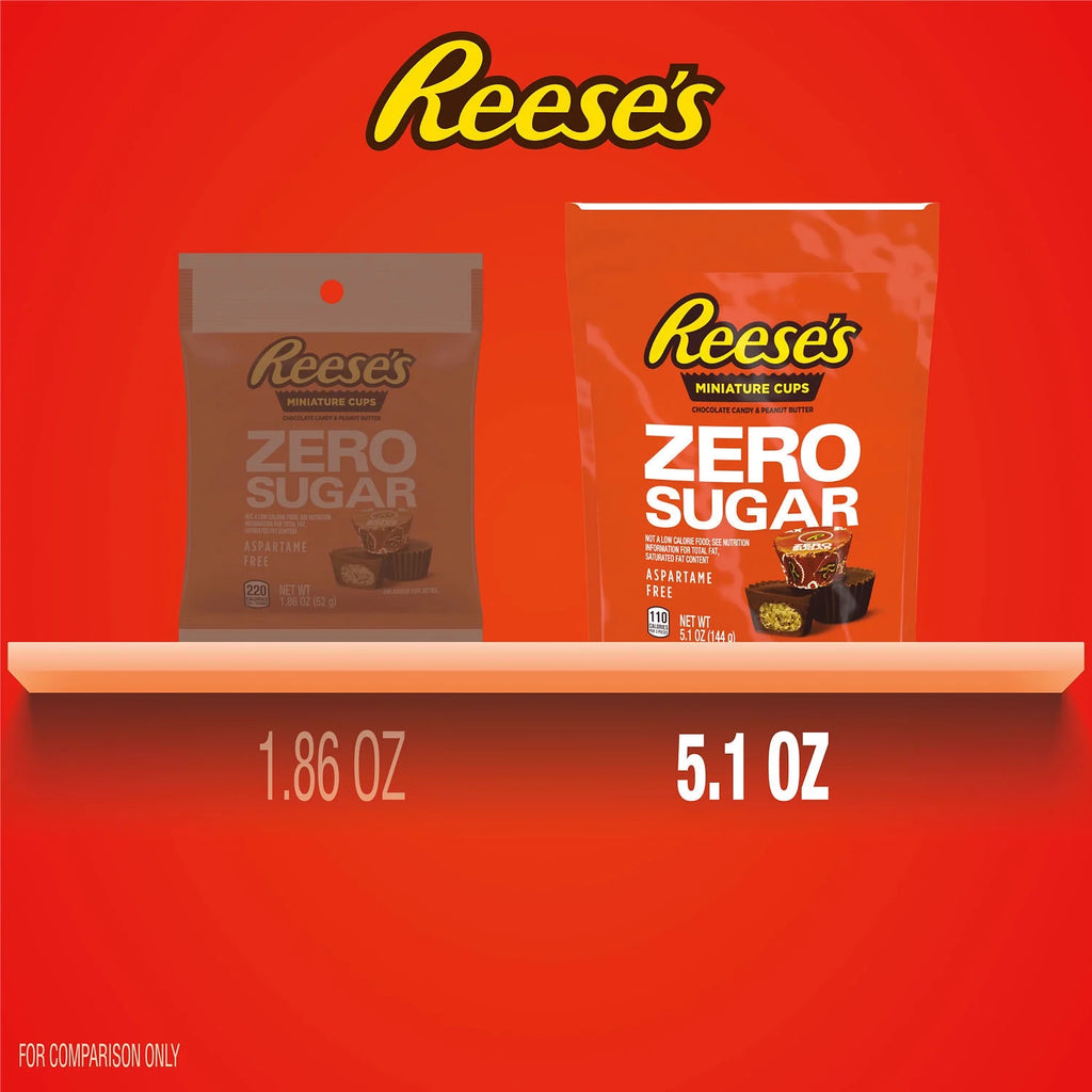 Zero Sugar Peanut Butter Cups Candy, Bag 5.1 oz F306936