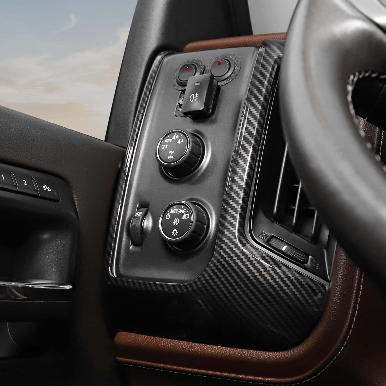 Carbon Fiber Dashboard Panel Trim Center Console Cover U37729
