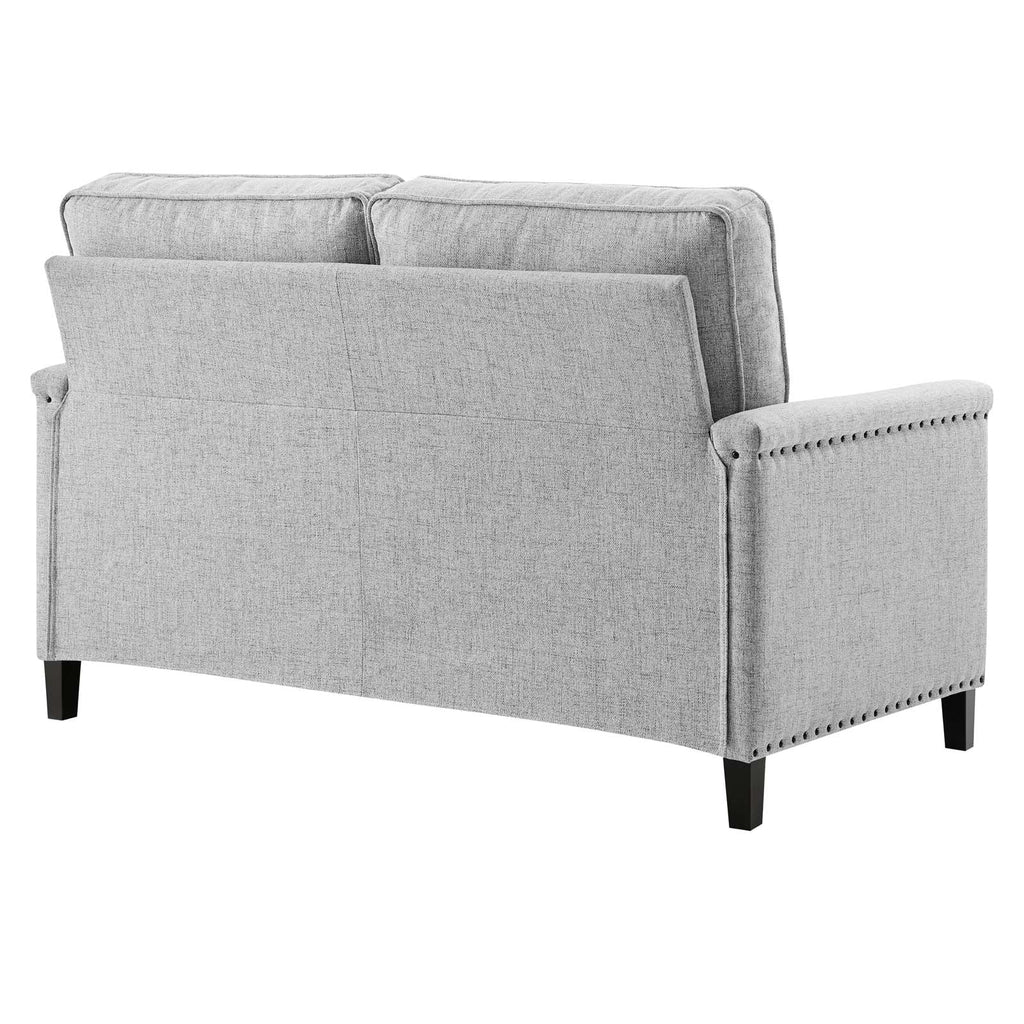 Light Gray Upholstered Fabric Loveseat C916