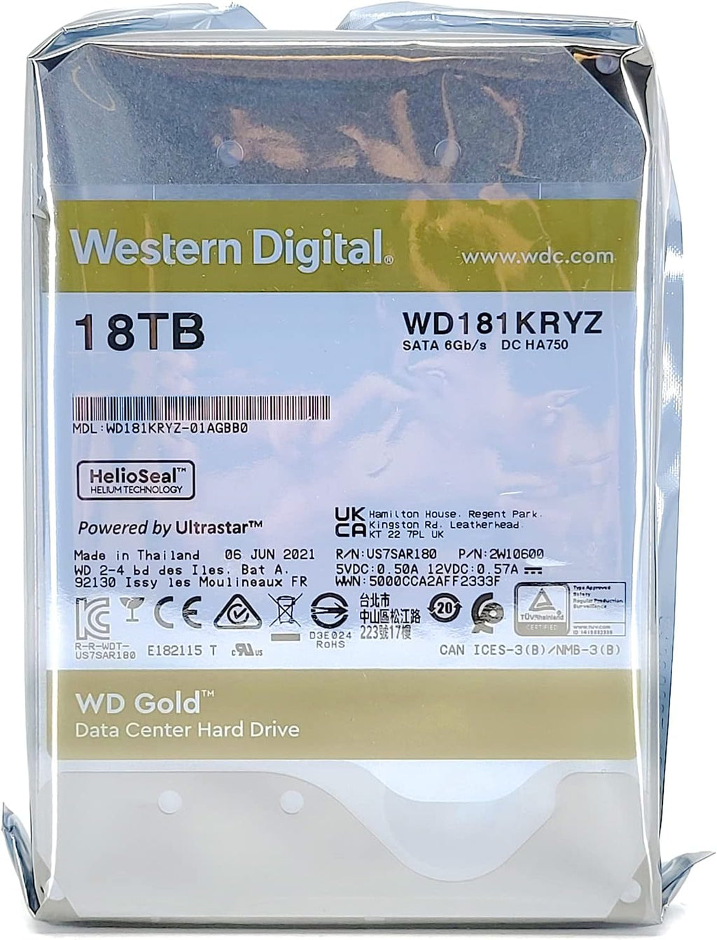 18TB Hard Drive Upgrade Kit with Gold Enterprise Drive, SATA to USB Cable, Power Supply V249
