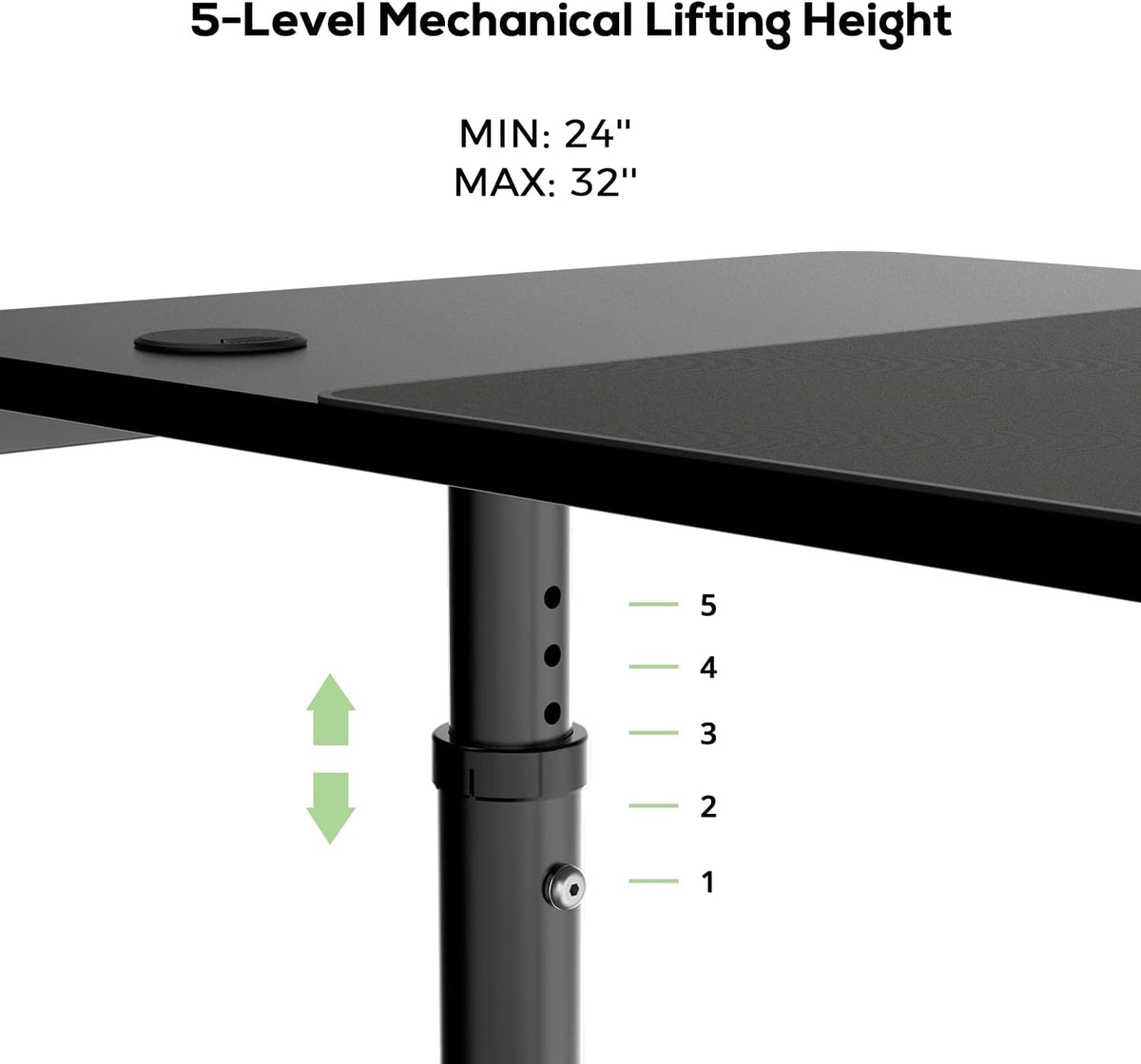 Adjustable Computer Desk 47 Inch Black K2159